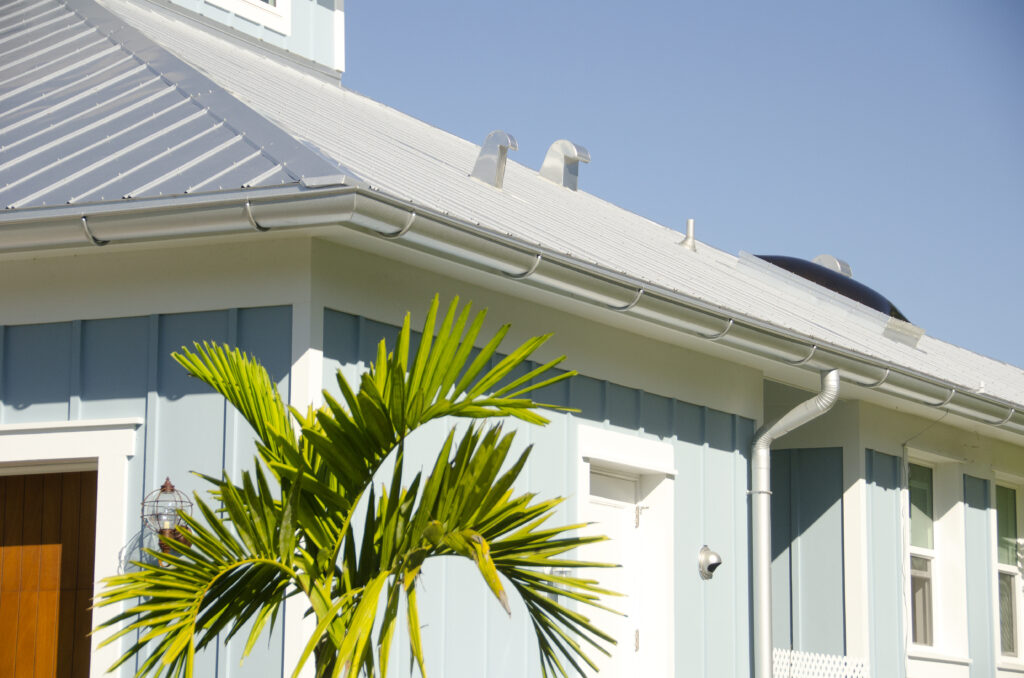 8''HALF ROUND GALVALUME WITH 4'' ROUND DOWNSPOUTS